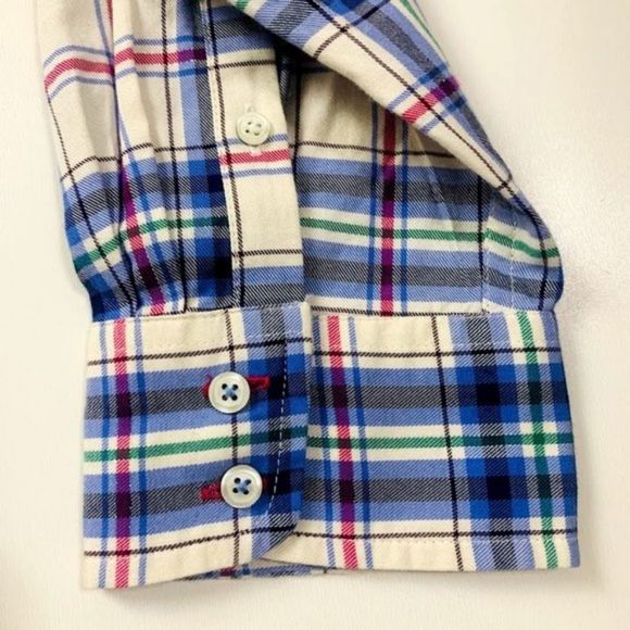 Talbots CLASSIC COTTON SHIRT - ENCHANTED BLUE PLAID Size medium - Picture 6 of 8